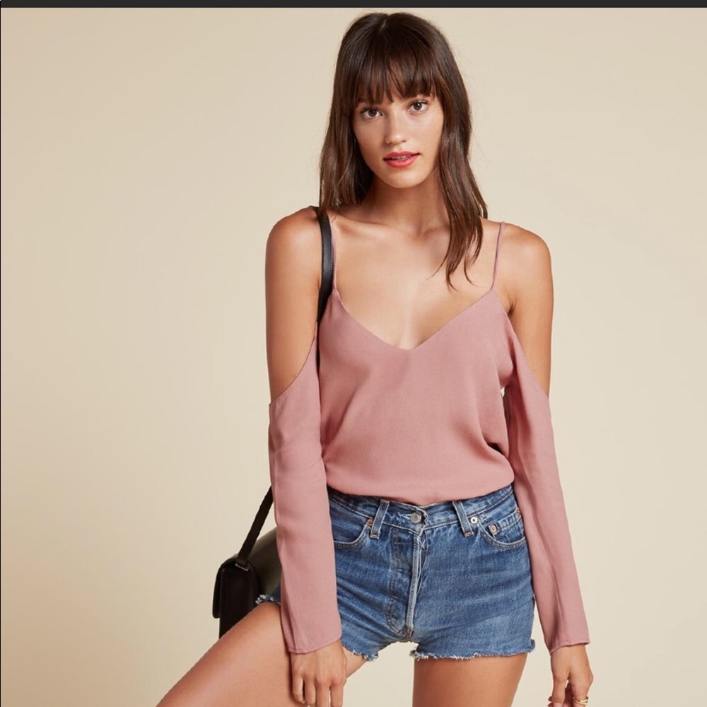 Reformation Cold Shoulder Adjustable Strap Top